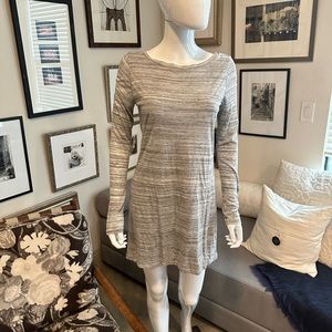 Splendid Grey Patterned Short Longsleeved Dress
